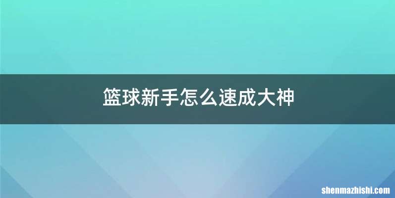 篮球新手怎么速成大神