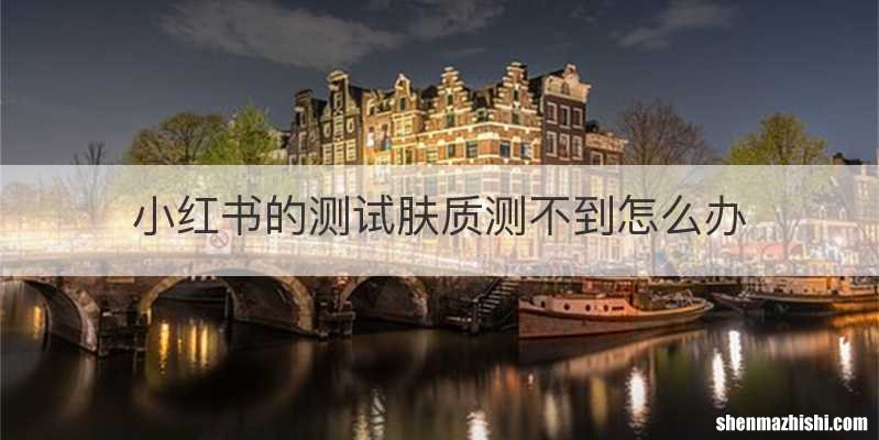小红书的测试肤质测不到怎么办
