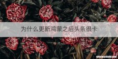 为什么更新鸿蒙之后头条很卡