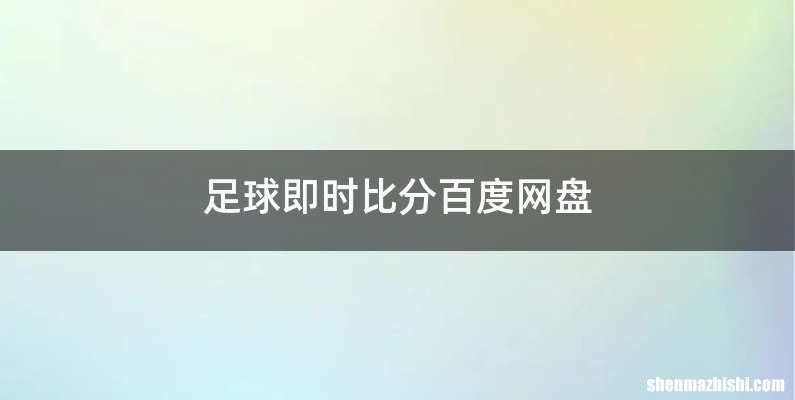 足球即时比分百度网盘