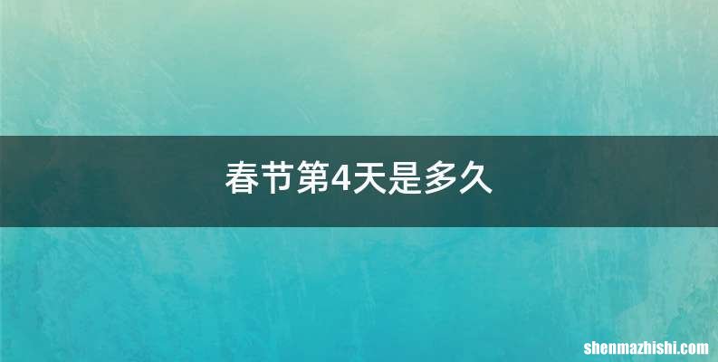 春节第4天是多久