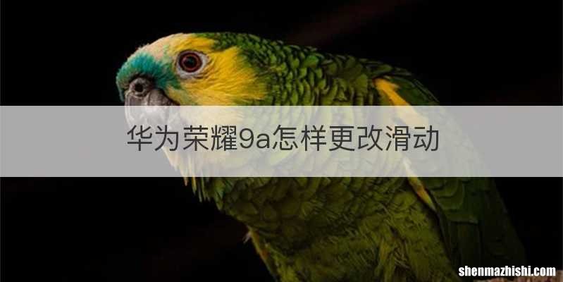 华为荣耀9a怎样更改滑动