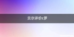 贝尔评价c罗
