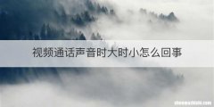 视频通话声音时大时小怎么回事