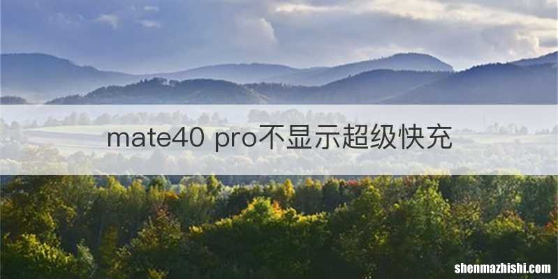 mate40 pro不显示超级快充