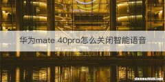 华为mate 40pro怎么关闭智能语音