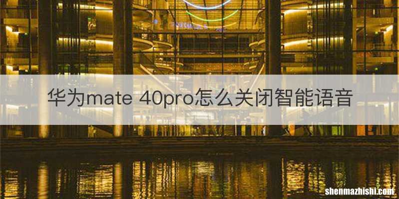 华为mate 40pro怎么关闭智能语音
