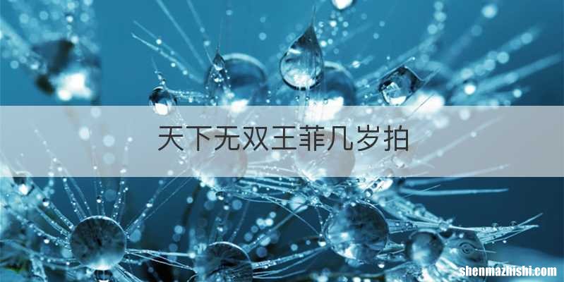 天下无双王菲几岁拍