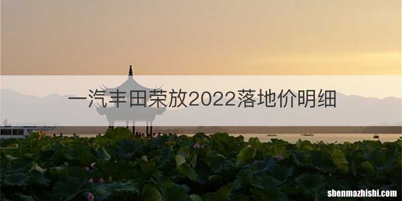 一汽丰田荣放2022落地价明细