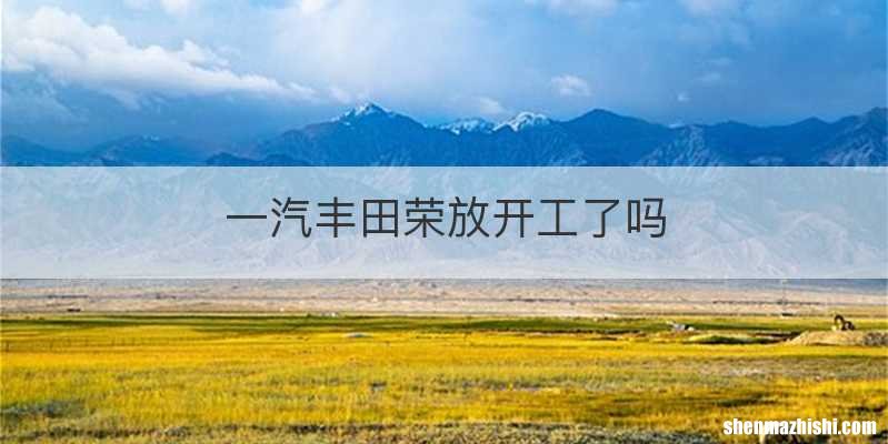 一汽丰田荣放开工了吗