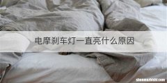 电摩刹车灯一直亮什么原因