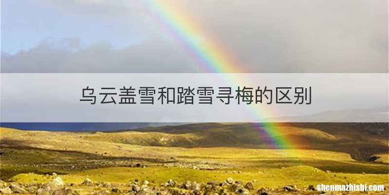 乌云盖雪和踏雪寻梅的区别
