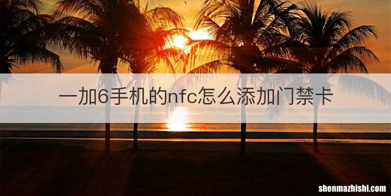 一加6手机的nfc怎么添加门禁卡