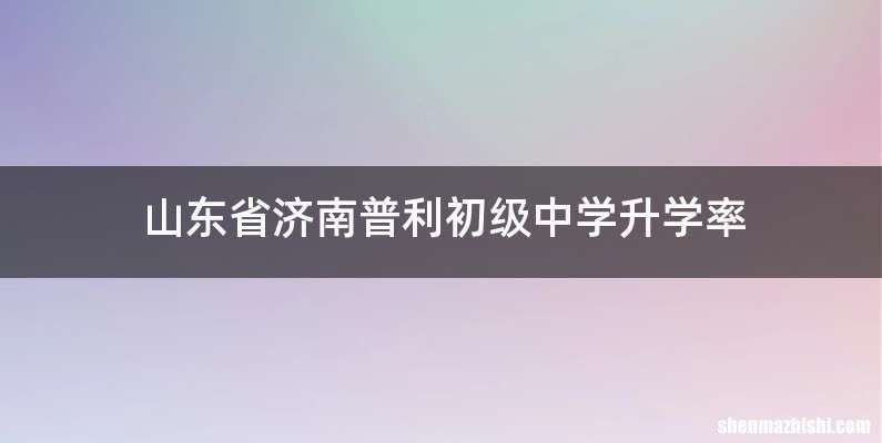 山东省济南普利初级中学升学率