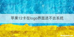 苹果12卡在logo界面进不去系统