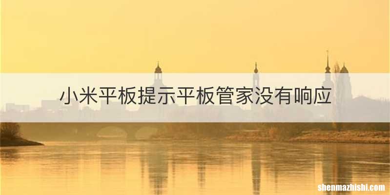 小米平板提示平板管家没有响应