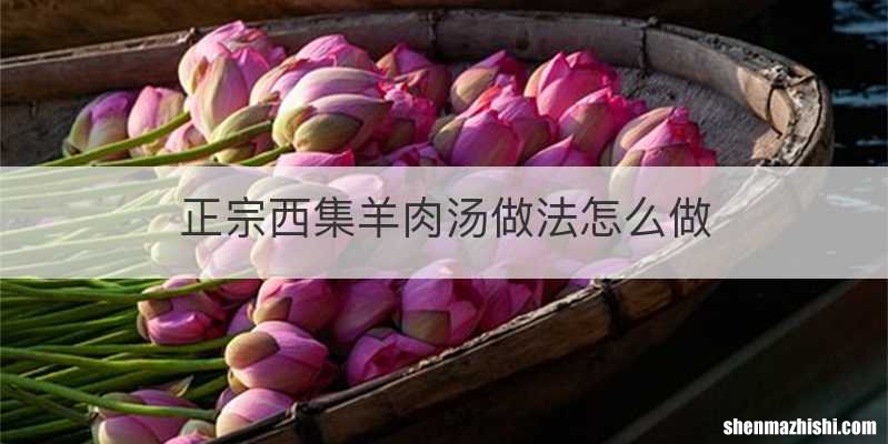 正宗西集羊肉汤做法怎么做