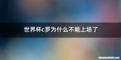 世界杯c罗为什么不能上场了