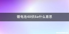锂电池48伏8a什么意思
