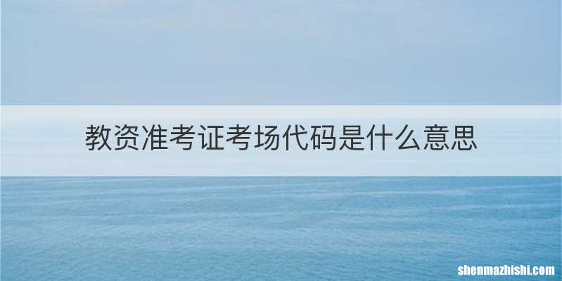 教资准考证考场代码是什么意思
