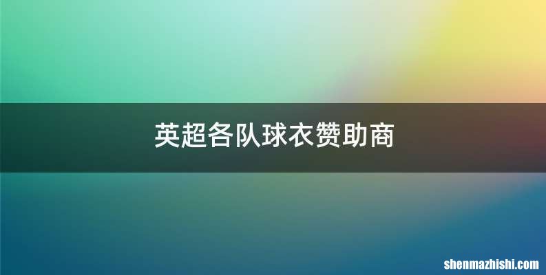 英超各队球衣赞助商