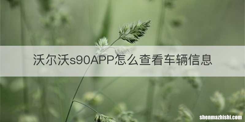 沃尔沃s90APP怎么查看车辆信息