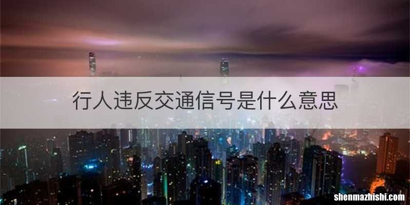 行人违反交通信号是什么意思