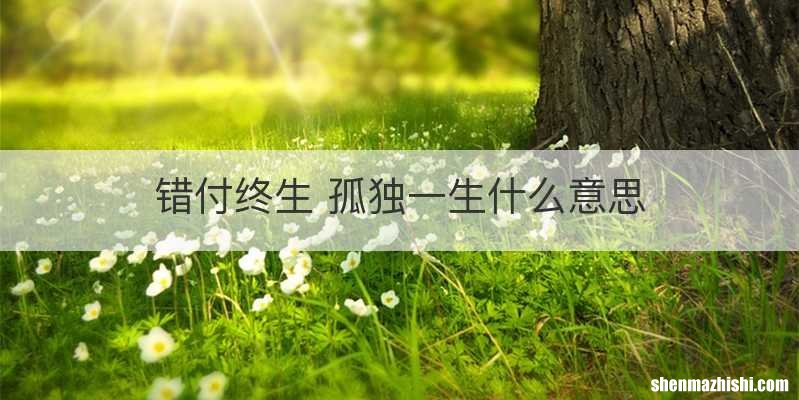 错付终生 孤独一生什么意思