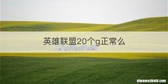 英雄联盟20个g正常么