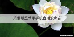 英雄联盟苹果手机直播没声音