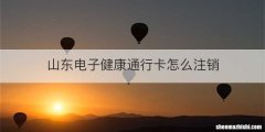 山东电子健康通行卡怎么注销