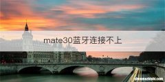 mate30蓝牙连接不上