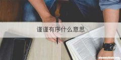 谨谨有序什么意思