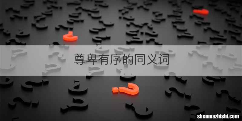 尊卑有序的同义词