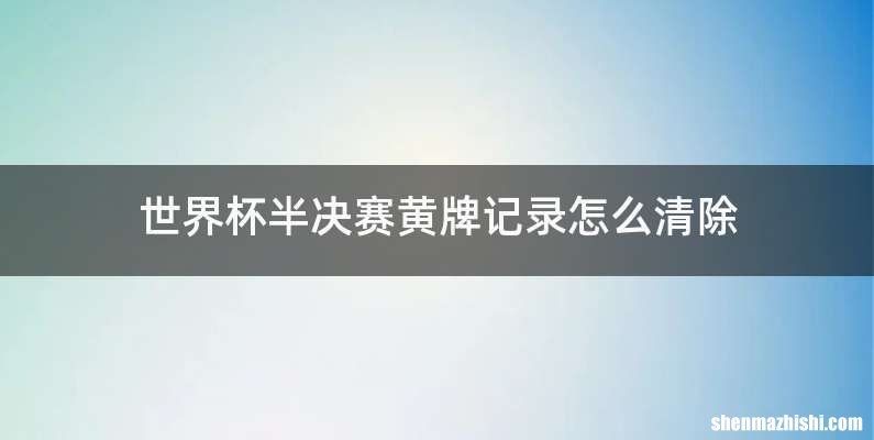 世界杯半决赛黄牌记录怎么清除