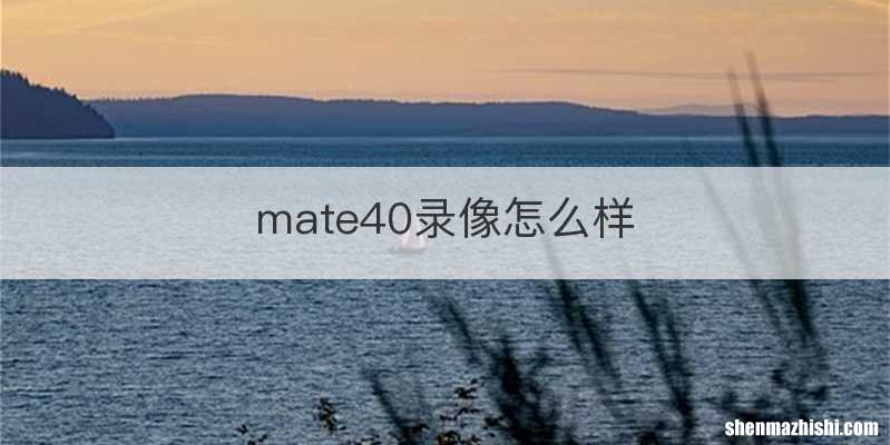 mate40录像怎么样