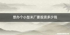 想办个小型米厂要投资多少钱
