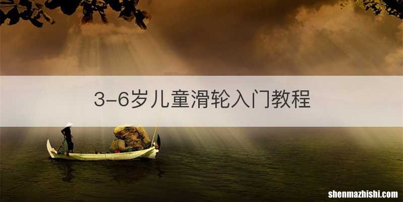 3-6岁儿童滑轮入门教程
