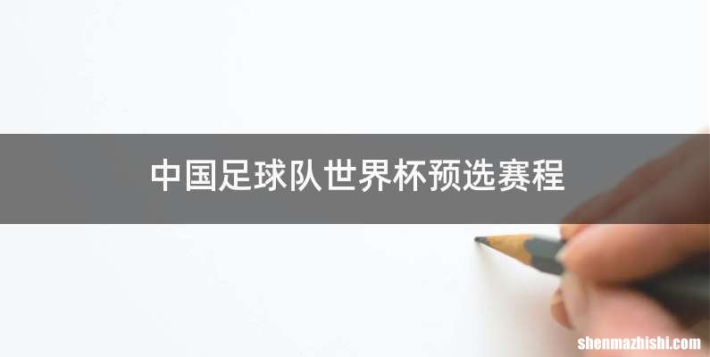 中国足球队世界杯预选赛程