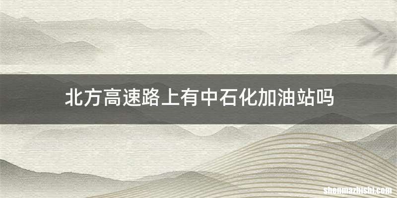 北方高速路上有中石化加油站吗
