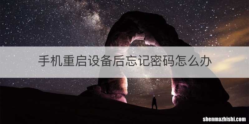 手机重启设备后忘记密码怎么办