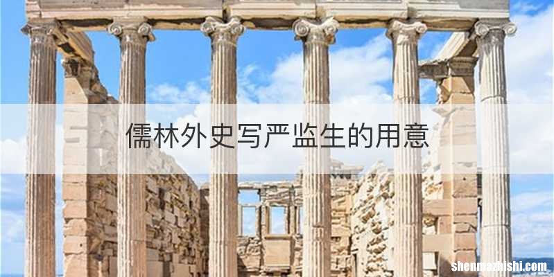 儒林外史写严监生的用意