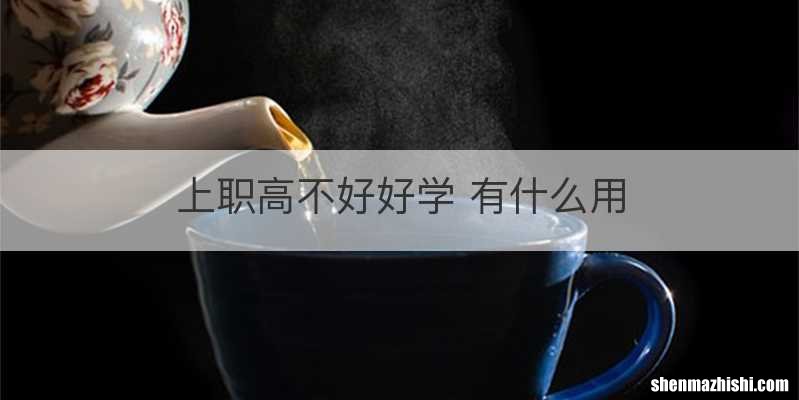 上职高不好好学 有什么用