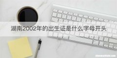 湖南2002年的出生证是什么字母开头