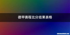 德甲赛程比分结果表格
