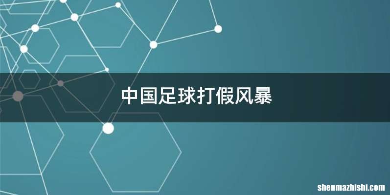 中国足球打假风暴