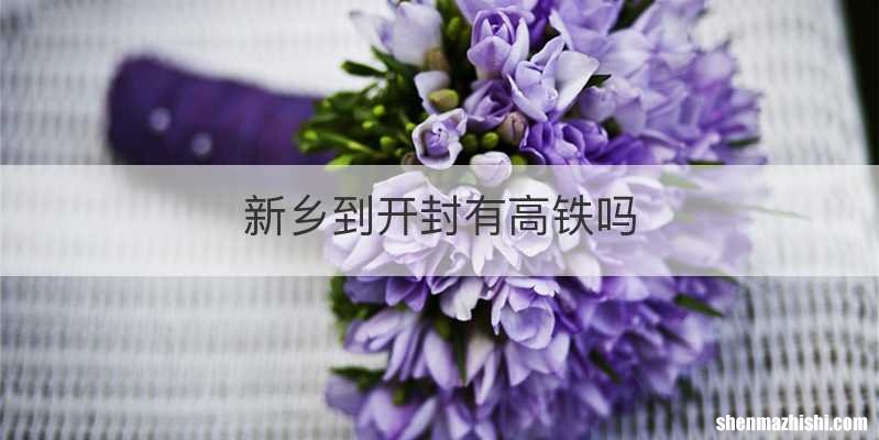 新乡到开封有高铁吗