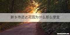 新乡市进达花园为什么那么便宜