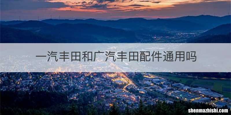 一汽丰田和广汽丰田配件通用吗