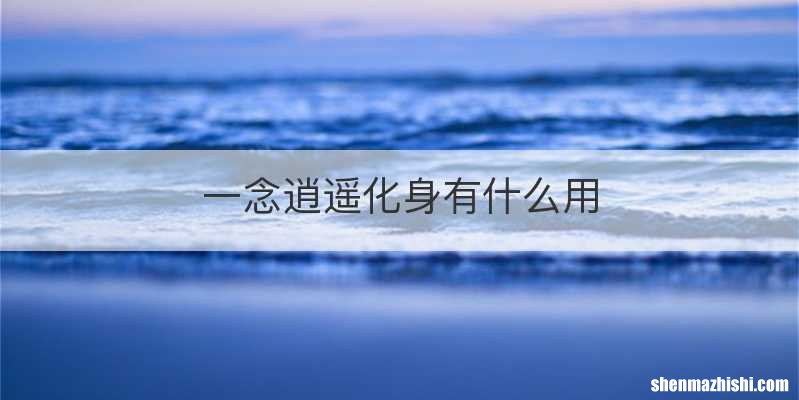 一念逍遥化身有什么用